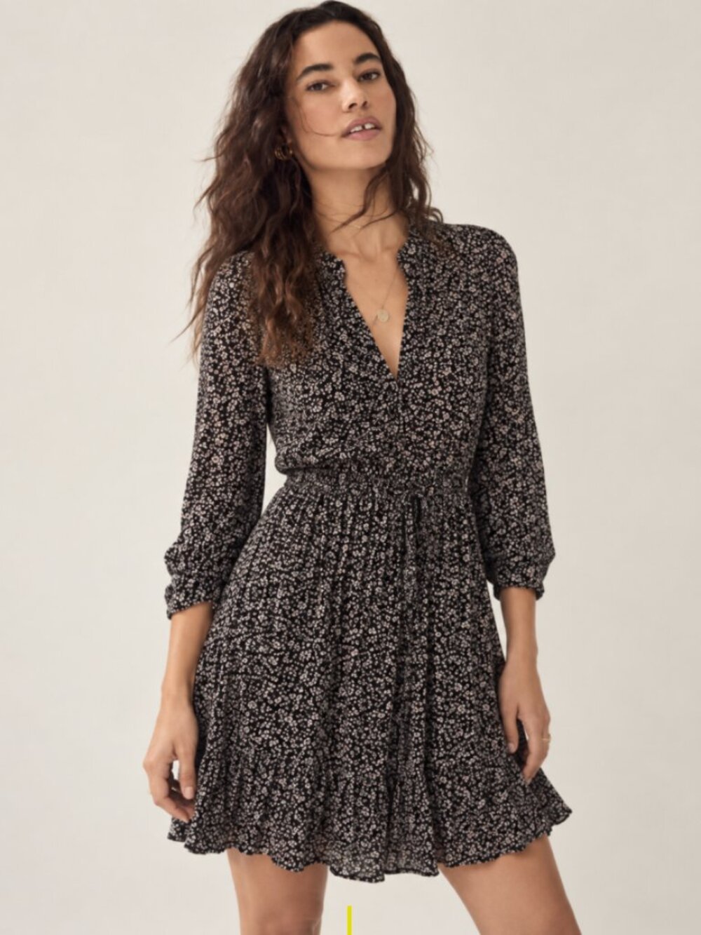 Lucky Brand Floral Peasant Drawstring Dress  Boho Cottagecore Size Small